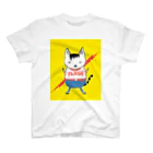 Cat 'n' Roll のまめち・ニャーキュリー【FLASH 】 Regular Fit T-Shirt