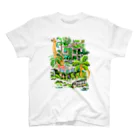 おかやまたかとし & こやまもえ／イラストレーターのJUNGLE（首長竜） Regular Fit T-Shirt