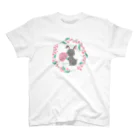 Chickareesのかすみ草黒ウサギ スタンダードTシャツ