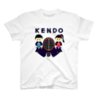 yoshiFactoryの剣道“ＫＥＮＤＯ”男子女子トンボ(ブルー) スタンダードTシャツ