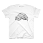 Quick Star TWO(ｸｲｯｸｽﾀｰﾂｰ) のもしゃもしゃ猫（白） Regular Fit T-Shirt