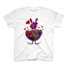 1616  -ｲﾁﾛｸｲﾁﾛｸ-の“LOVE?”うさぎ Regular Fit T-Shirt