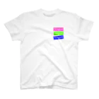 KingaMのボックスロゴ×3(ピンク・ミドリ・アオ) Regular Fit T-Shirt