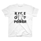 有機製餅のRICE OF POWER（白） スタンダードTシャツ