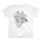 Catoneのウード猫おめめぱっちりバージョン　モノクロ Regular Fit T-Shirt