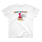 ウサギのウー by NIKUQ WORKSのいちどしかこない1さいの誕生日 スタンダードTシャツ