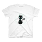 cranes designのBlack Cat Black Cat Familiar　ブラックキャット 黒猫 使い魔 スタンダードTシャツ