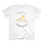 オカメインコ定点観測のルチノー　水浴びふわふわオカメインコ スタンダードTシャツ