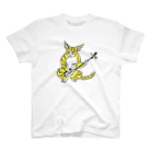 ツバメ堂の大津絵・猫に三味線 Regular Fit T-Shirt