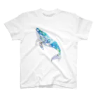切り絵作家カジタミキの切り絵のクジラ柄 티셔츠