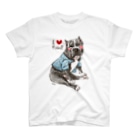 🐈aco🐕のI love pitbull❤︎ Regular Fit T-Shirt
