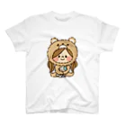 アグリム@かわ主婦スタンプ制作中のかわいい主婦の1日もこもこクマ柄 スタンダードTシャツ