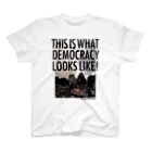 小野寺宏友の色生地用 WHAT'S DEMOCRACY? モノクロ Regular Fit T-Shirt