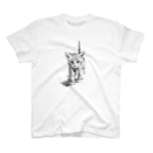 yumineのかぎねこ（モノクロ）③ スタンダードTシャツ