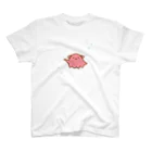 Nari's Farm(ナリズファーム)ひつじと桃のメンダコ(桃・おてて上げ) スタンダードTシャツ