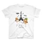 “すずめのおみせ” SUZURI店のHello! すずめだいきち（PARIS） Regular Fit T-Shirt