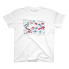 ナガキパーマの赤青のハイネックの集い Regular Fit T-Shirt