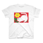 とりこ(torico)の猫と黄色いお花 スタンダードTシャツ