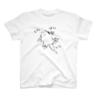 しろモフ屋のじたばたするニャンコ スタンダードTシャツ