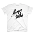 HAPPY 2016のHAPPY 2016正月 グッズ STYLISH BLACK スタンダードTシャツ