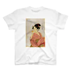 THEFUKURIのYoung lady blowing on a poppin スタンダードTシャツ