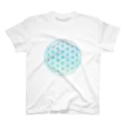 フラワーオブライフ（神聖幾何学）専門店のフラワーオブライフ（blue） スタンダードTシャツ