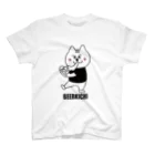 BEERKICHI(ビアキチ)のビアキチくん(ピザ/手描き) 白 Regular Fit T-Shirt