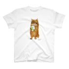 もけけ工房 SUZURI店の教授の猫 Regular Fit T-Shirt