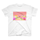 みか猫のpink flower スタンダードTシャツ