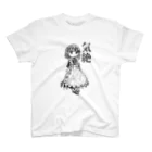 気絶と昭和99年のメイドちゃんモノクロアパレル（ワヲ゛ンケ） スタンダードTシャツ