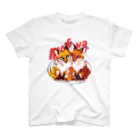 mofuwaのFOX TWINS(white) スタンダードTシャツ