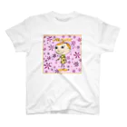 charlolのピンク　花柄手書きCharlie Regular Fit T-Shirt