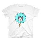 ちゃんななのショップのわたあめにゃんこ　白猫ver(水色) Regular Fit T-Shirt