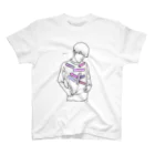 Rereadの【レッテル purple】 Regular Fit T-Shirt