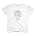 hi_coffreeのめがね女子２　モノクロ スタンダードTシャツ