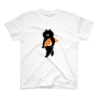 SUIMINグッズのお店の【大】サーモンの握り寿司をかっこよく運ぶねこ スタンダードTシャツ