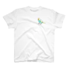 まめるりはことりのごきげんセキセイインコ【まめるりはことり】 スタンダードTシャツ