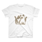 かわいいもののおみせ　いそぎんちゃくの表裏印刷　仲良し猫　白黒ハチワレ&ポインテッド Regular Fit T-Shirt