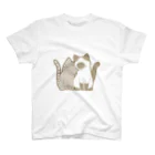 かわいいもののおみせ　いそぎんちゃくの表裏印刷　仲良し猫　鯖トラ&ポインテッド Regular Fit T-Shirt