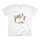 かわいいもののおみせ　いそぎんちゃくの表裏印刷　仲良し猫　三毛&ポインテッド Regular Fit T-Shirt