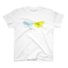 mametosoraのマメルリハインコのお尻（ホワイト・イエロー） スタンダードTシャツ