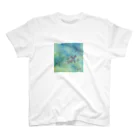 ワタリマコトの水たまりの紫陽花 スタンダードTシャツ