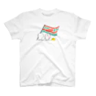 AKIRAMBOWのSpoiled Rabbit Carrot flag / あまえんぼうさちゃん にんじんフラッグ スタンダードTシャツ