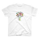 suzuharu_no_goodsのうささんとお花　Tシャツ スタンダードTシャツ