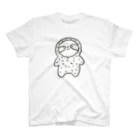 ゴキゲンサンショップのなまけものちゃんモノクロ（にっこり） スタンダードTシャツ