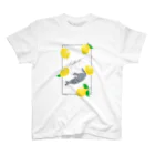 kima-maniの【Fruit×Cats】レモン×グレー  Regular Fit T-Shirt