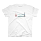 Piece-Designのソーシャルディスタンス（タワーくん） Regular Fit T-Shirt