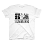 red smileのHappinessイカリマーク（黒） Regular Fit T-Shirt