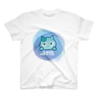 夙川育ち＠ネットショップのLand like a cat blue　〜　夙川育ち スタンダードTシャツ