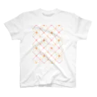 なつの刺し子のsasiko-変わり七宝（花）- スタンダードTシャツ